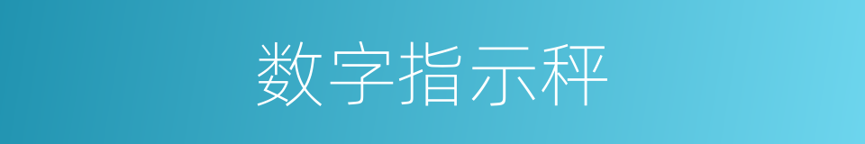 数字指示秤的意思