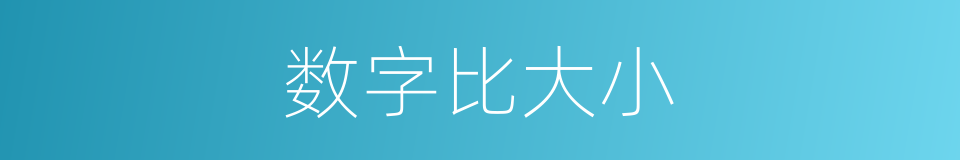 数字比大小的同义词