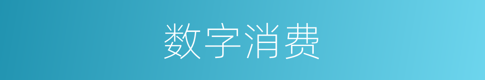 数字消费的同义词