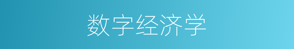 数字经济学的同义词