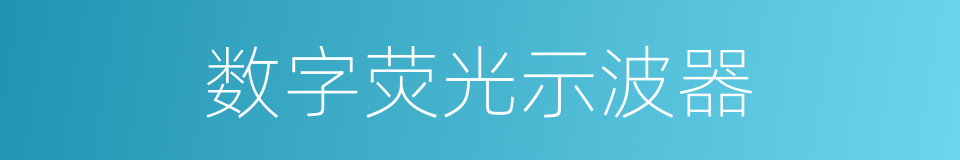 数字荧光示波器的同义词