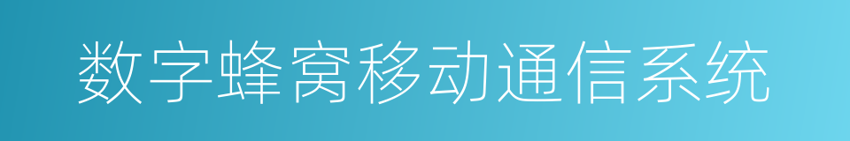 数字蜂窝移动通信系统的同义词