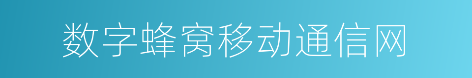 数字蜂窝移动通信网的同义词