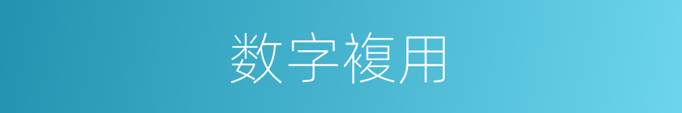 数字複用的同义词