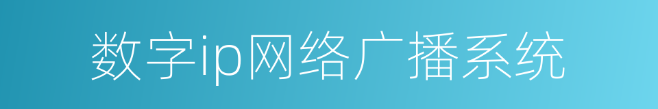 数字ip网络广播系统的同义词