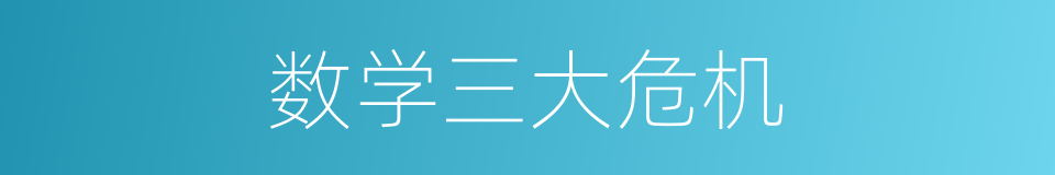数学三大危机的同义词