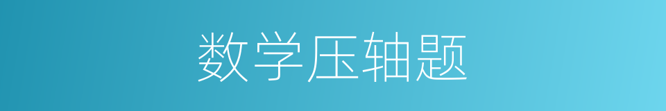 数学压轴题的同义词