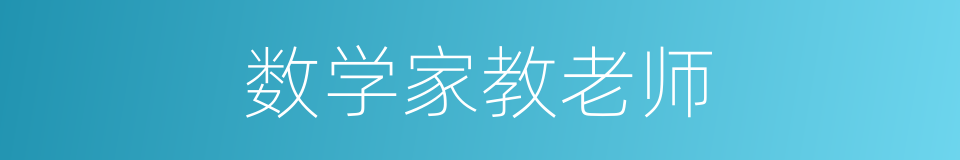 数学家教老师的同义词