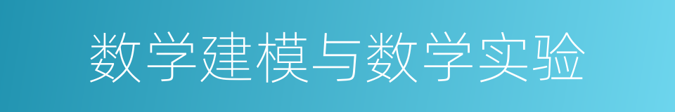 数学建模与数学实验的同义词