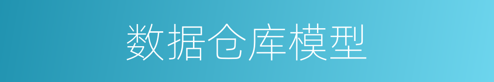数据仓库模型的同义词