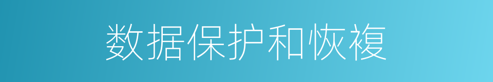 数据保护和恢複的同义词