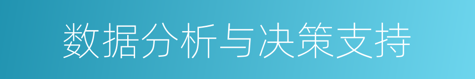 数据分析与决策支持的同义词