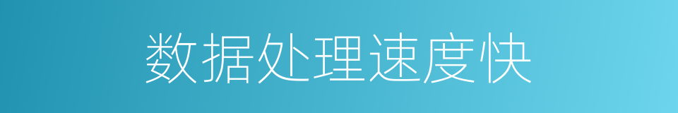 数据处理速度快的同义词