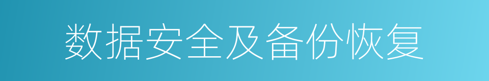 数据安全及备份恢复的同义词