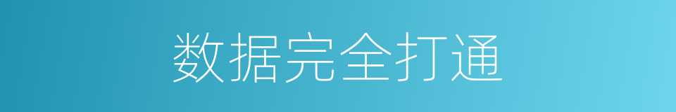 数据完全打通的同义词