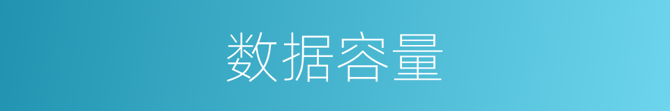 数据容量的意思