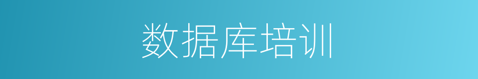 数据库培训的同义词