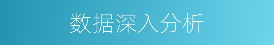 数据深入分析的同义词