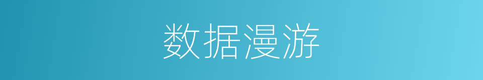 数据漫游的同义词