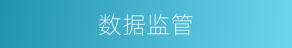 数据监管的同义词
