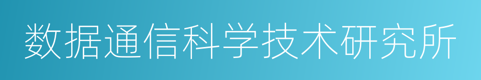 数据通信科学技术研究所的同义词