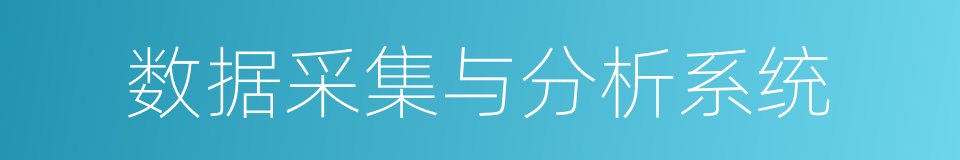 数据采集与分析系统的同义词