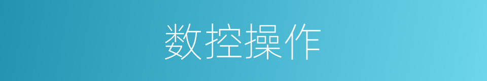 数控操作的同义词