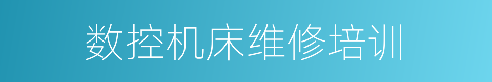 数控机床维修培训的同义词