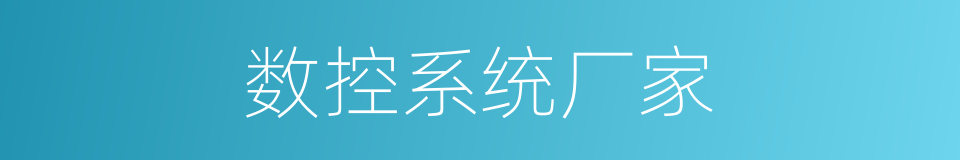数控系统厂家的同义词