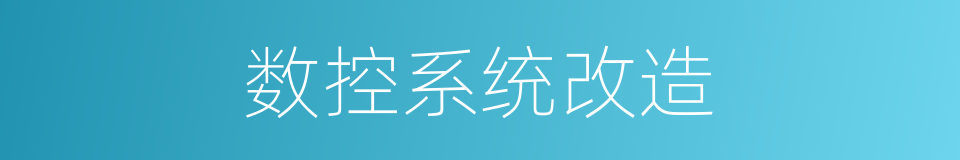 数控系统改造的同义词