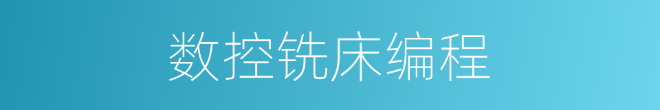 数控铣床编程的同义词