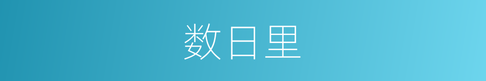 数日里的同义词