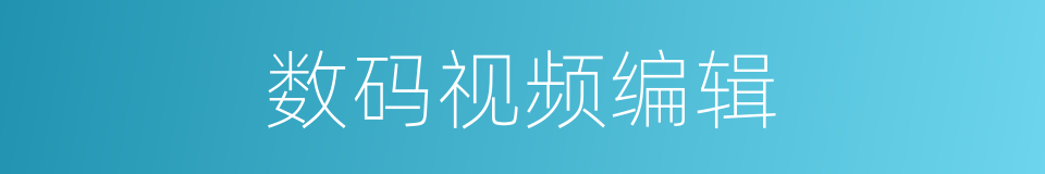 数码视频编辑的同义词