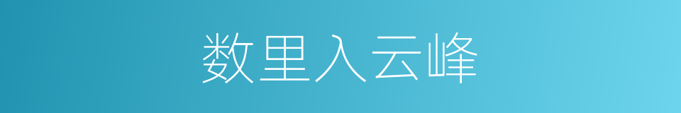 数里入云峰的同义词