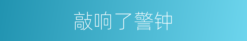 敲响了警钟的同义词