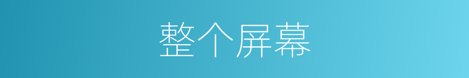 整个屏幕的同义词