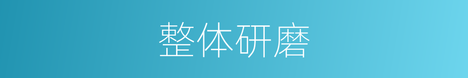 整体研磨的同义词