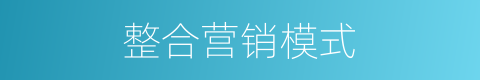 整合营销模式的同义词