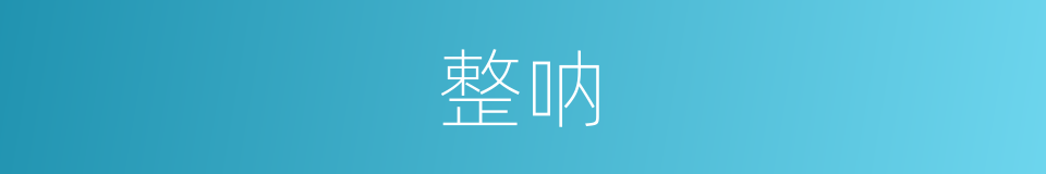 整呐的意思