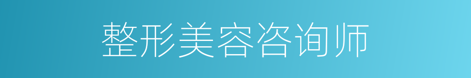 整形美容咨询师的同义词