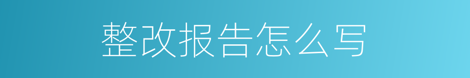 整改报告怎么写的同义词