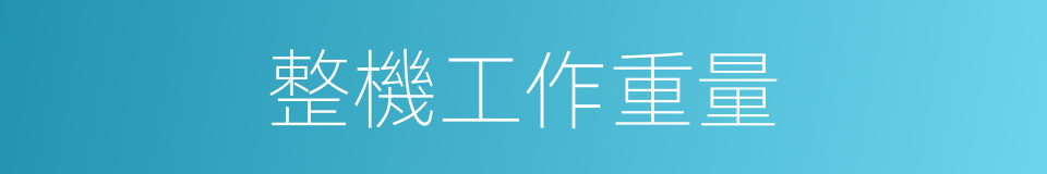 整機工作重量的同義詞