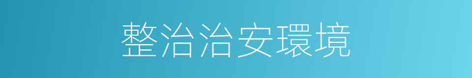 整治治安環境的同義詞