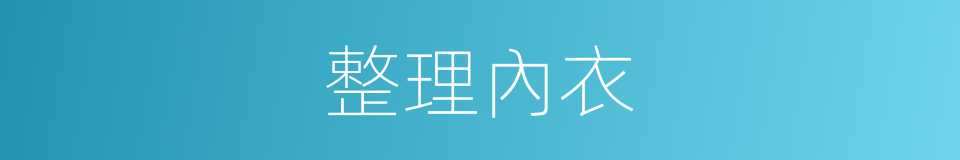 整理內衣的同義詞