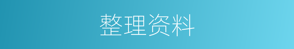 整理资料的同义词