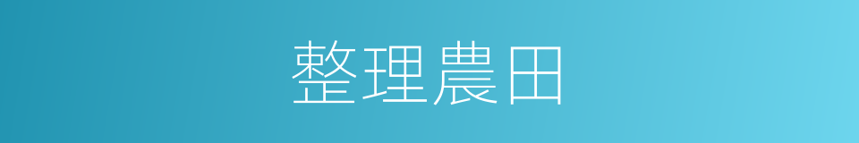 整理農田的同義詞