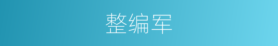 整编军的同义词
