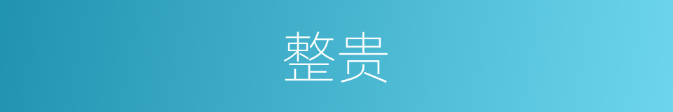 整贵的意思