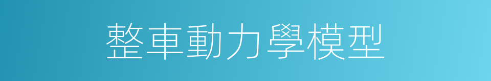 整車動力學模型的同義詞