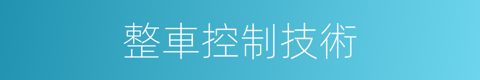 整車控制技術的同義詞